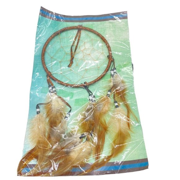 Lakota Sioux Dream Catcher St. Joseph's Indian School 6" Hoop 14" Long Feathers - Picture 1 of 6